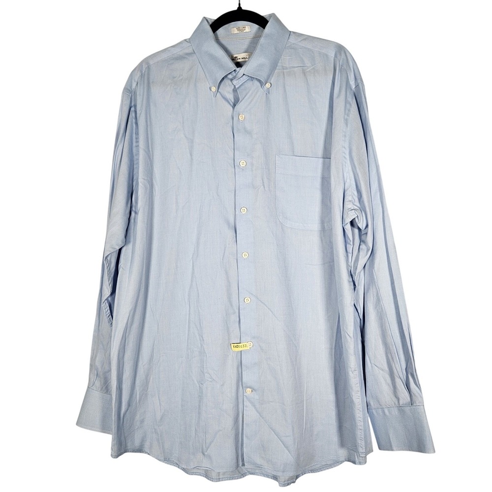 Peter Millar Crown Finish Shirt Mens XL Blue Long Sleeve Button Down Office Work